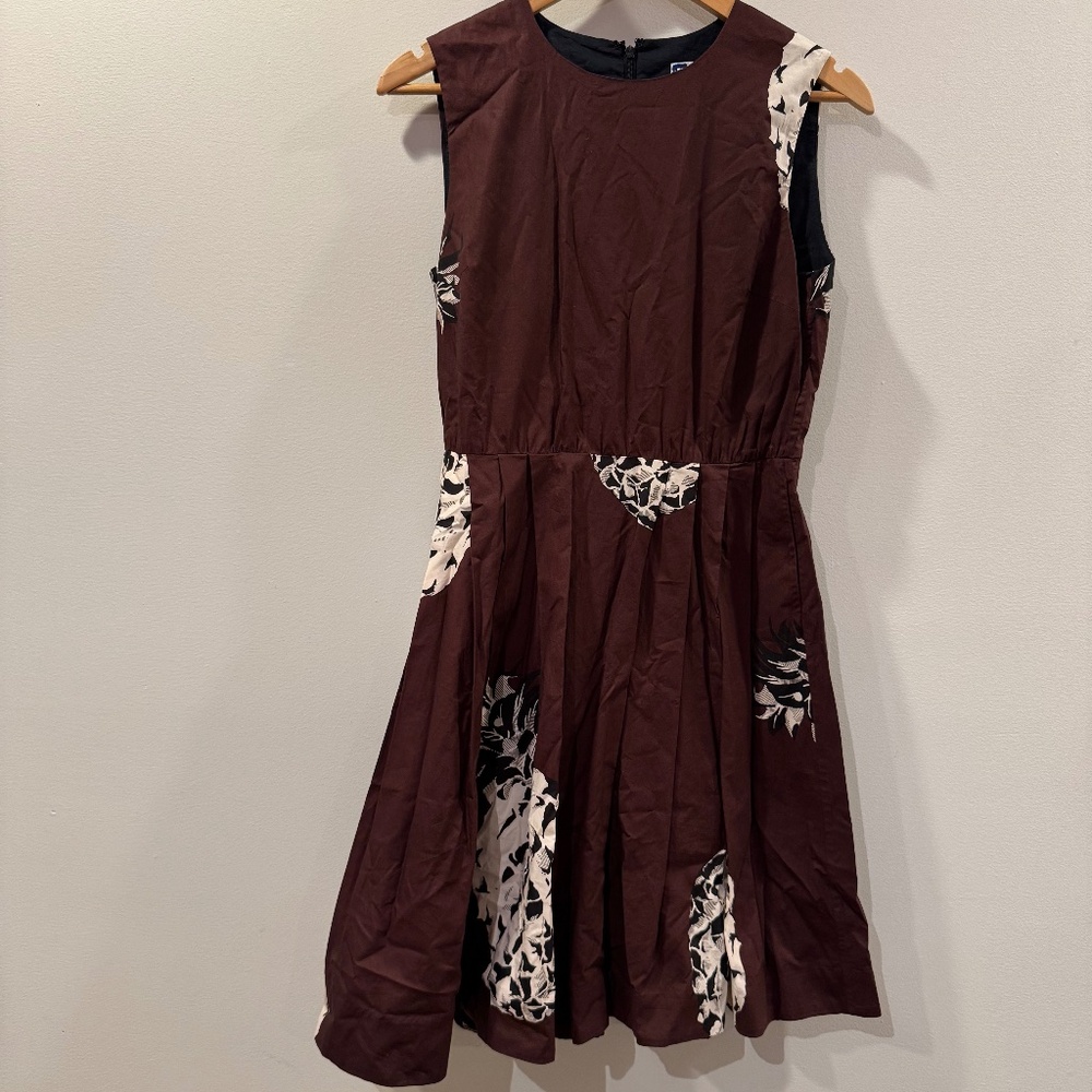 MSGM Burgundy sleeveless midi dress